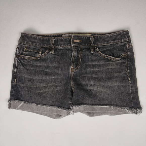 LOFT Slim Boot Black Wash Shorts Size 6 - Picture 2 of 6